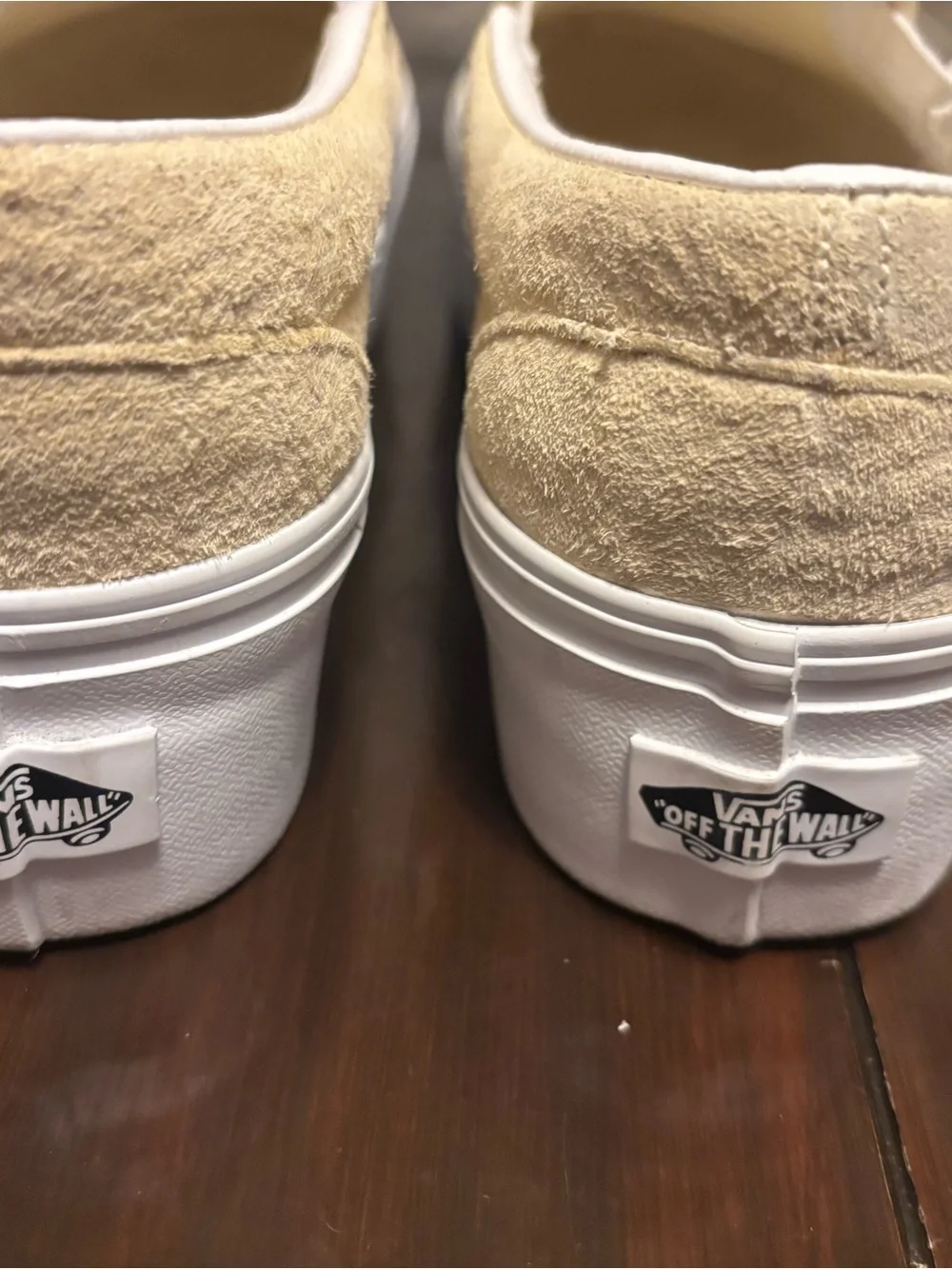Vans Slip-On Suede Loafers in Pale Yellow